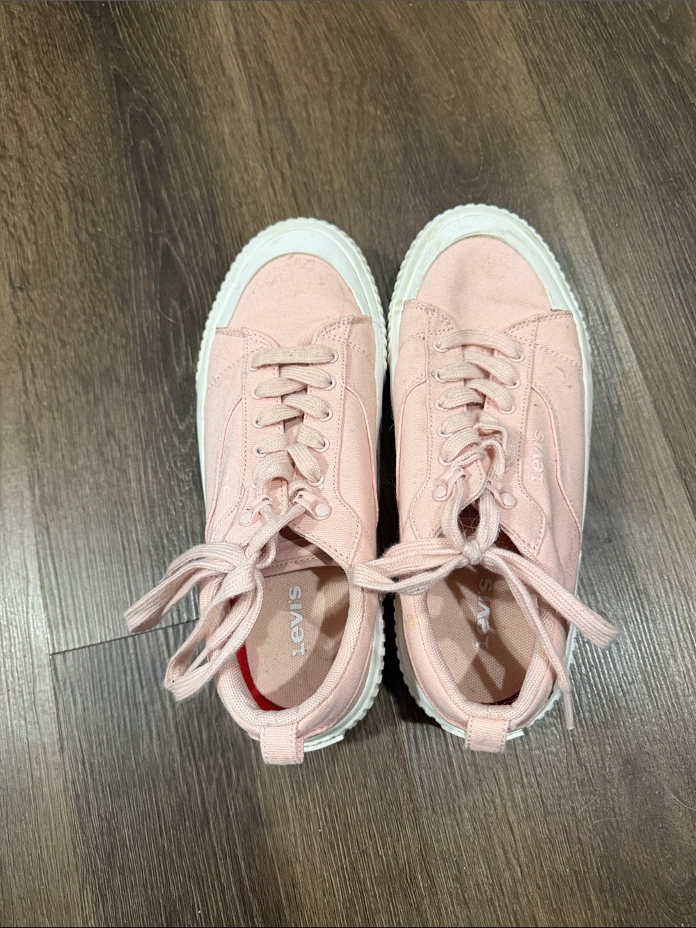 Levi's Blush Pink Canvas Lace-Up Platform Sneakers